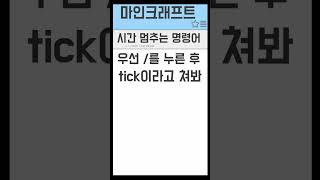 시건 멈추는 명령어 하는 방법 #마인크래프트 #시간 멈…