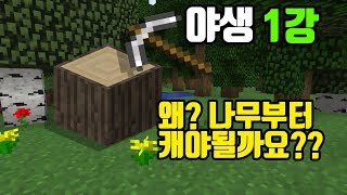 [야생강좌 1강] 나무부터 캐야 되는 이유-마인크래프트