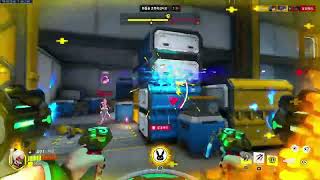 [오버워치 2 빠른대전] 감시기지 지브롤터 공격 디바(오리사) - 감도 올리고 적응 중