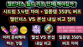 [메이플스토리 맑음] 챌린저스 월드 리프 언제 해야할까…