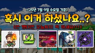 [한자] 혹시 이거 하셨나요..?? 계속 미뤘던 분들 오늘은 꼭 하셔야 합니다!! (25년 7월 9일 수요일 기준 꼭 필요한 메이플 정보들 총정리!) [메이플스토리]