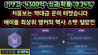 [메이플스토리 맑음] 헥사 스탯 기댓값 4300억! 성공 확률은 0.24% / 처음보는 역대급 운이 터졌습니다 / 메이플 최상위 랭커의 헥사 스탯 멸망전