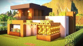 [마인크래프트 건축 풀영상] 작은 수영장 있는 모던하우스