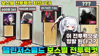 챌린저스월드 보스별 전투력컷! 보스 언제 잡아야하는지 …